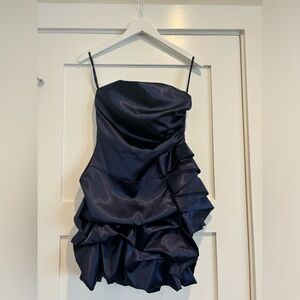 Cocktail dress above the knee Sapphire Blue size 5 Corset bodice